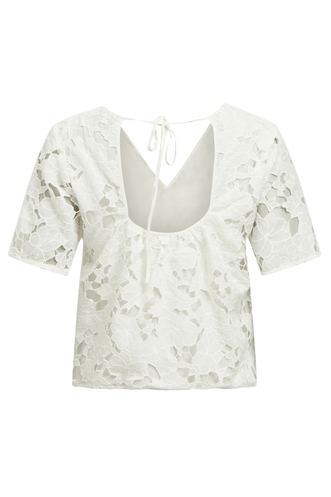 OBJNELLIE RE S/S V-NECK TOP 138 23046358 WHITE
